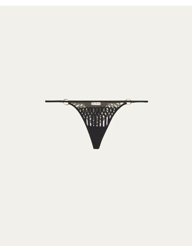 Jazz Cord-embroidered Tulle Thong