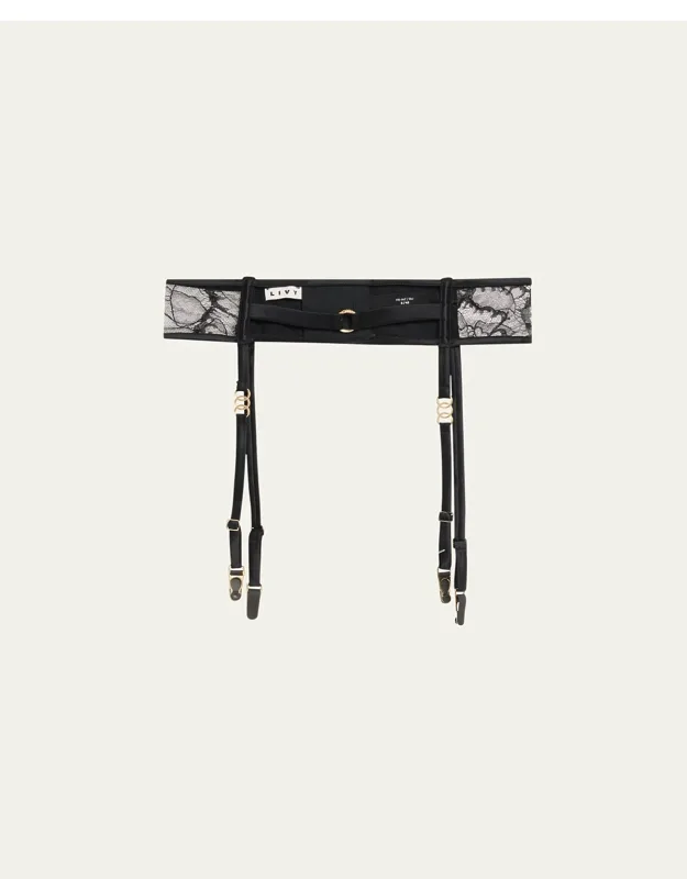 Adorn Lace & Silk Satin Suspender Belt