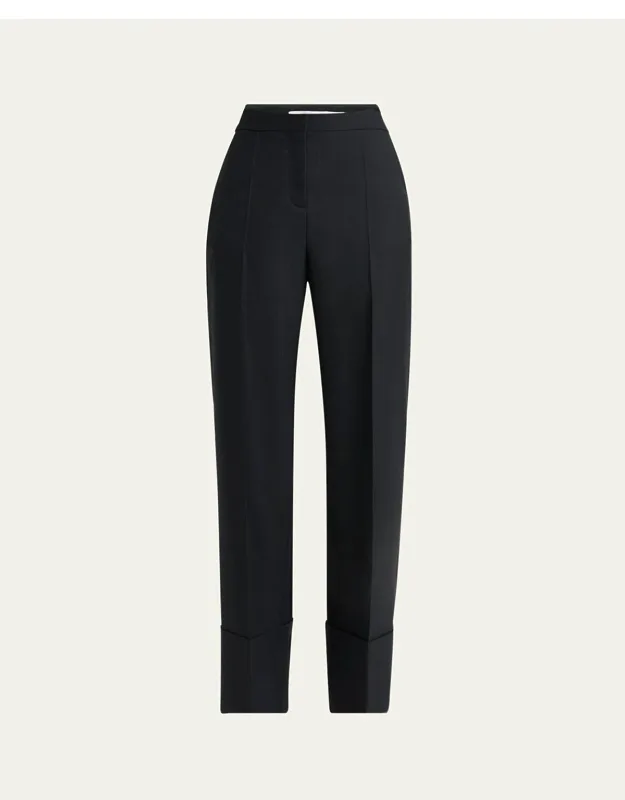 Cuffed Wool Trousers