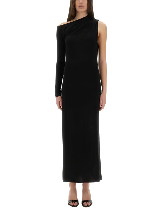 Long One-shoulder Dress Made In Italy