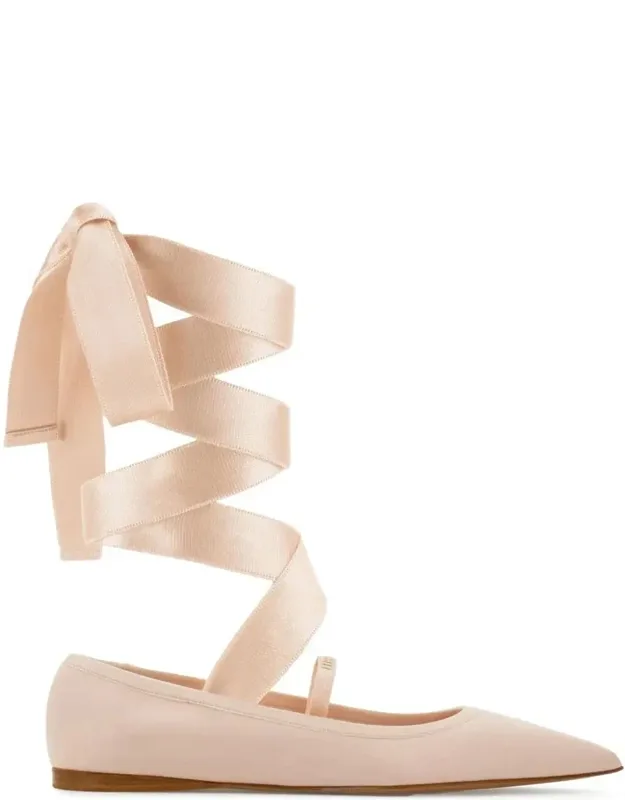 Carice Ballet Flats With Ankle Ribbons