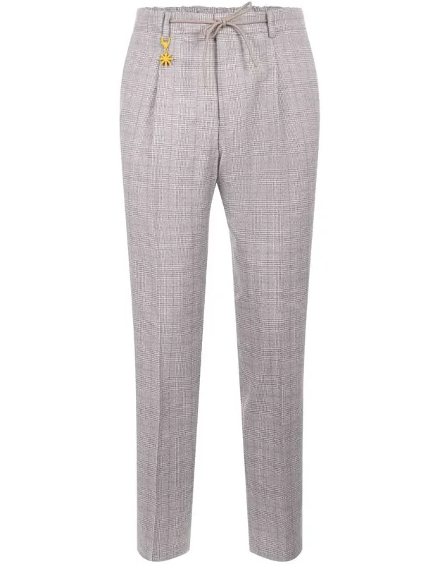 Trousers With Elasticated Waist And Front Pleats