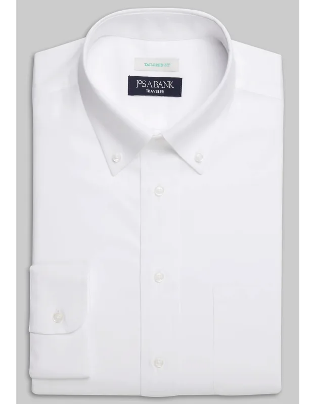 Traveler Collection Tailored Fit Button-down Collar Solid Dress Shirt