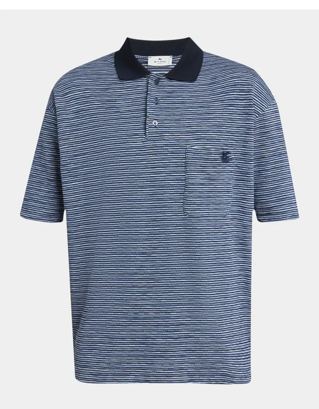 Contrast-collar Jersey Polo Shirt