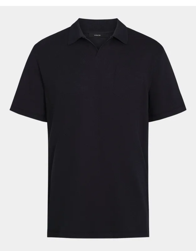 Textured Johnny Collar Polo Shirt