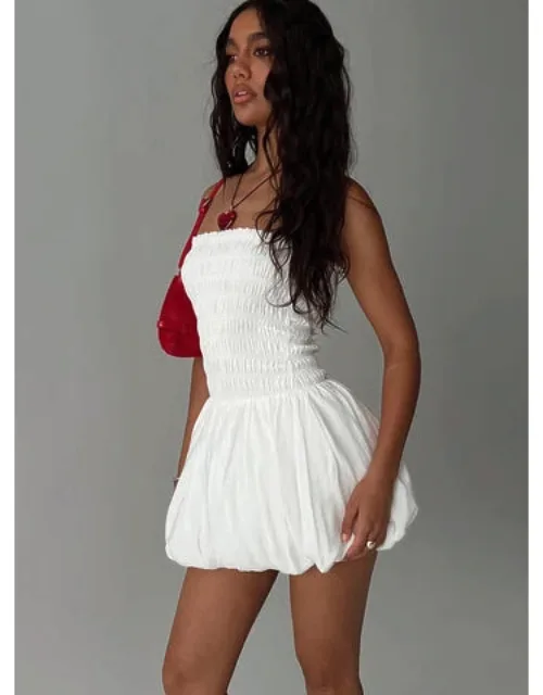 Anemone Bubble Hem Mini Dress With Shirred Slim-fit