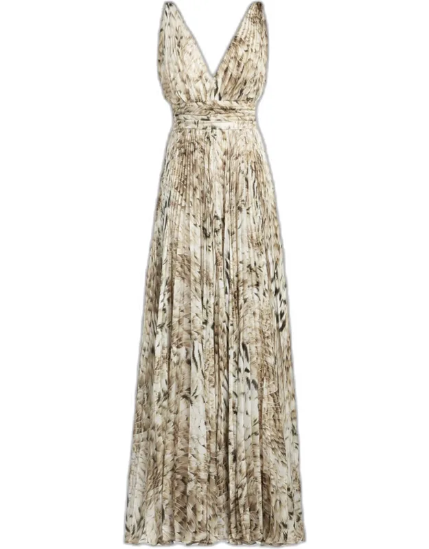 Printed Silk Maxi Dress