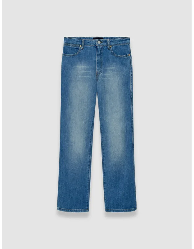 Denim Stretch York Trousers - Regular Full-length Slim Leg Trouser