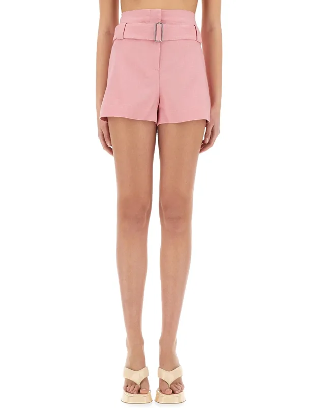 Belted Shorts With Model Height 180 Cm And Size 40