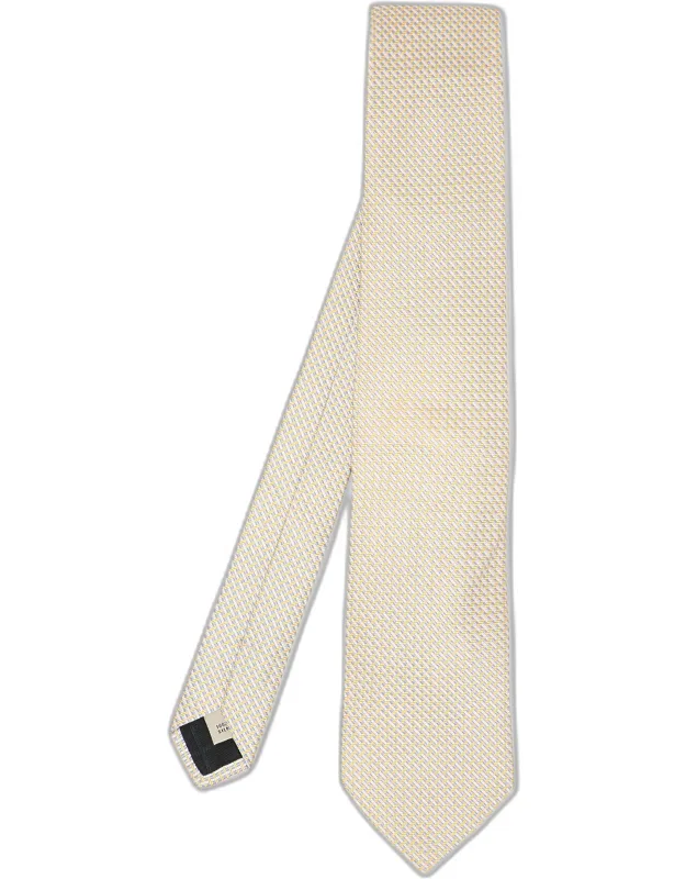 Micro Diamond Motif Silk Tie