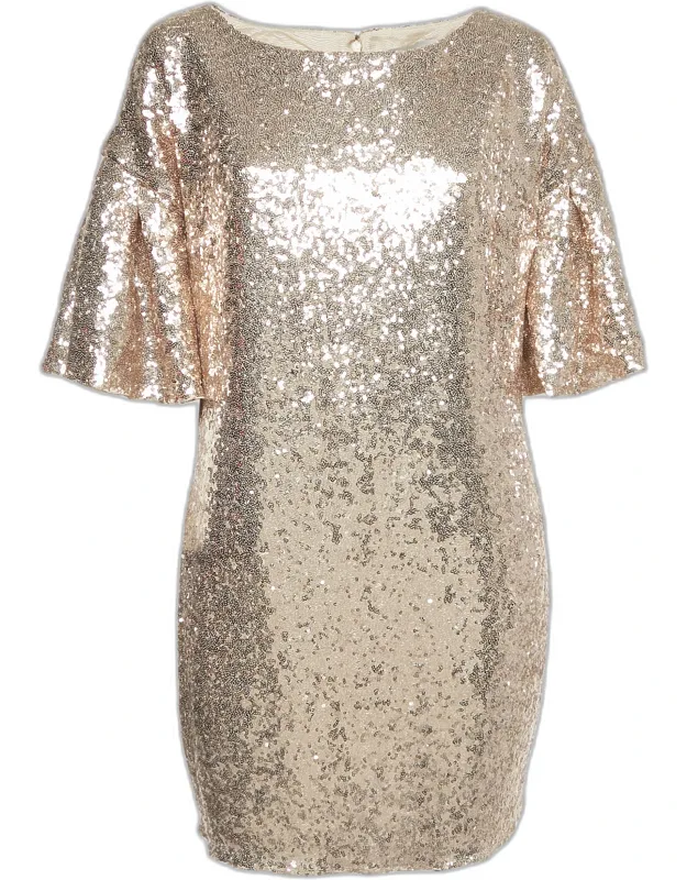 Sequin Flared Sleeve Mini Dress