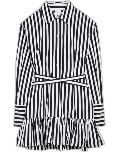 Striped Mini Chemisier Dress