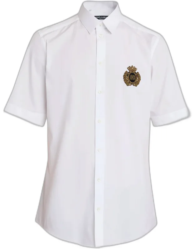 Poplin Crest Patch Sport Shirt
