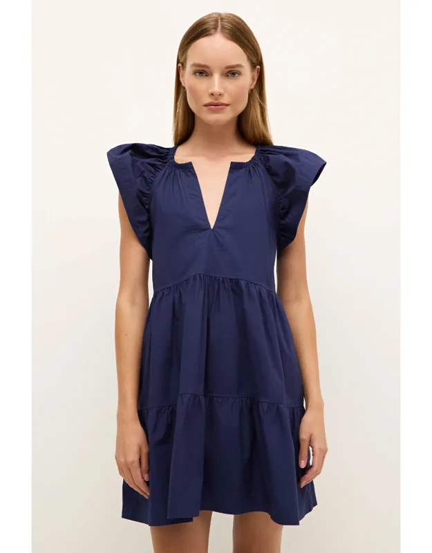 Kara Dress With Wide Flutter Sleeves And Tiered Skirt