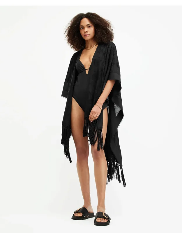 Embroidered Ruana Scarf