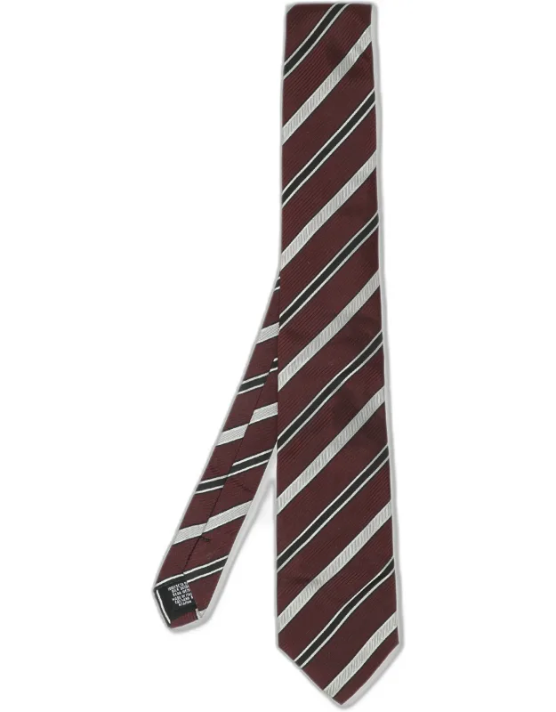 Diagonal Stripe Print Silk Tie