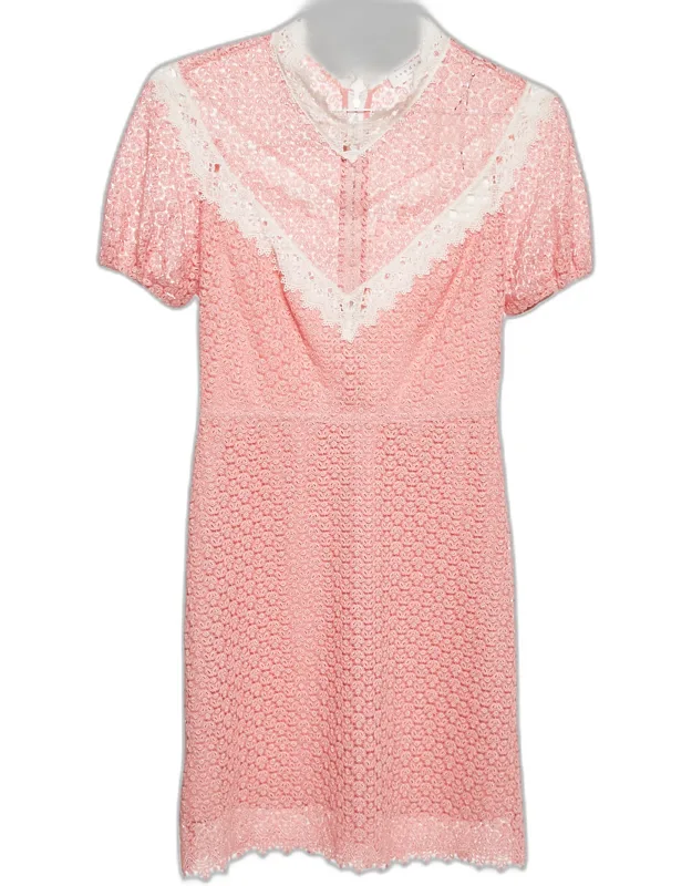 Lace Puff Sleeve Mini Dress