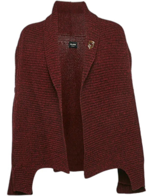 _shawl Collar Cardigan With Soft Ribbed Knit And Relaxed Fit_