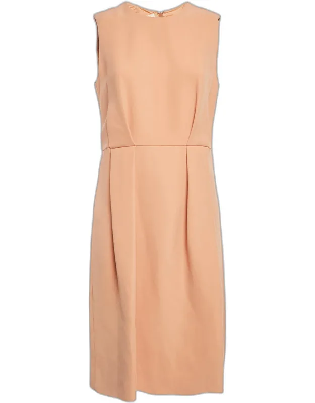 Crepe Pleated Sleeveless Short Dress
