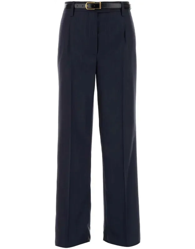 Embroidered Wool Pants
