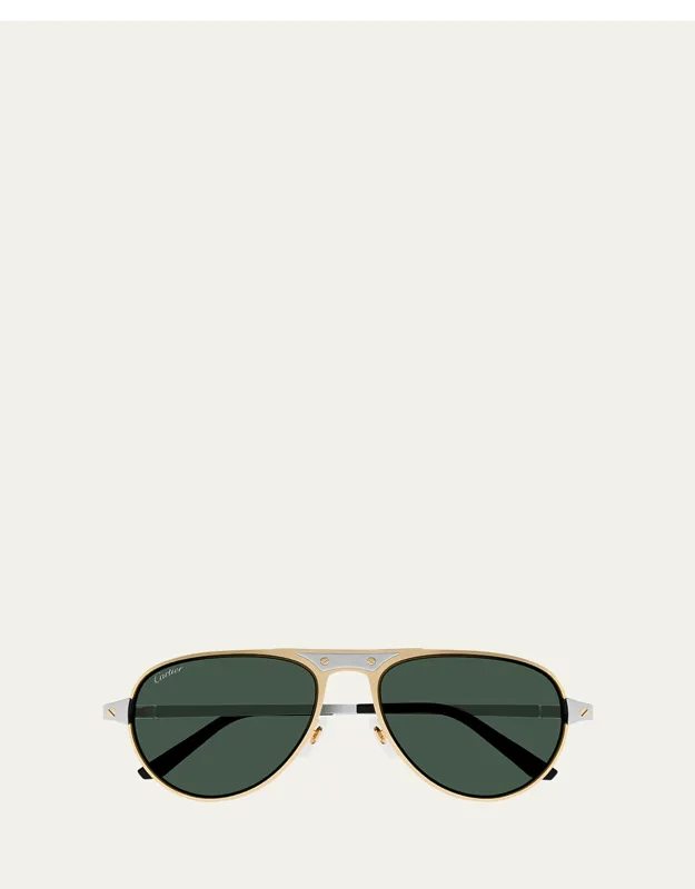 Ct0533sm Aviator Sunglasses With Twotone Metal And 100% Uva/uvb Protection
