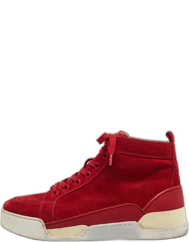 Red Suede High Top Sneakers