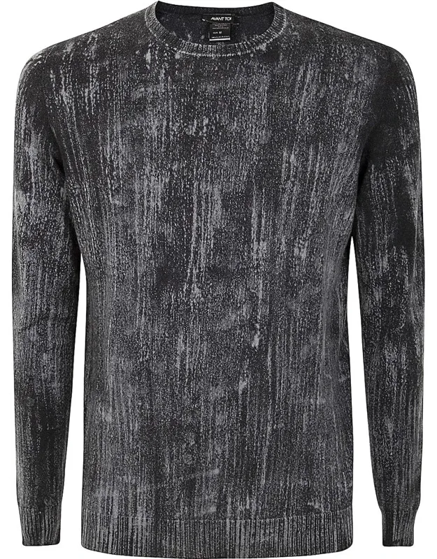 Tonal Effect Round Neck Reversible Pullover