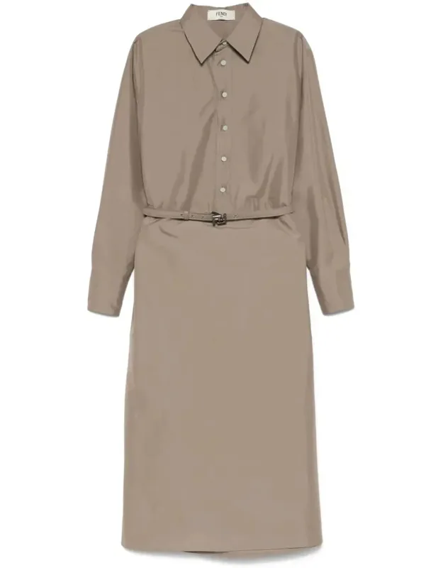 Poplin Belted Shirt Dress