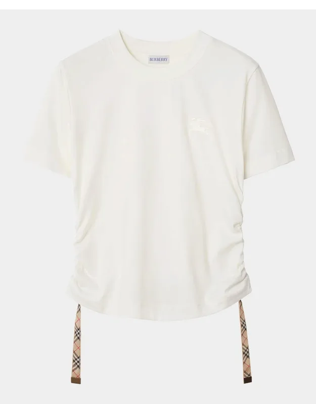 Ruched Check-ties T-shirt