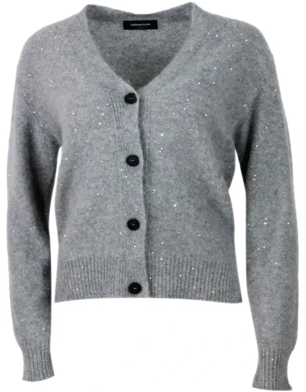 Cardigan Sweater In Fine Wool, Silk, And Cashmere