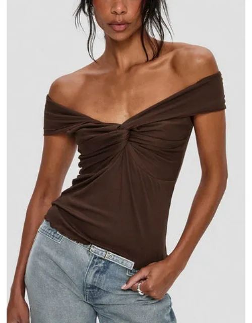 Suspiria Twist Off Shoulder Top