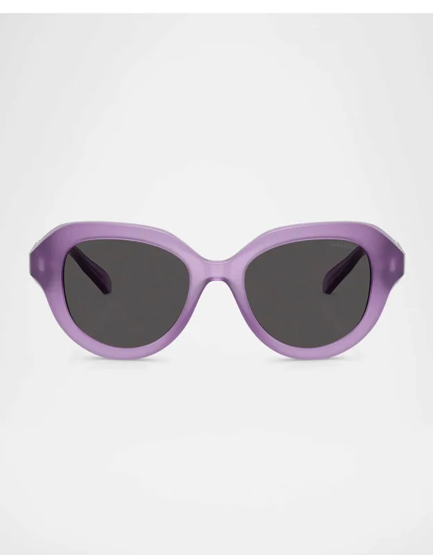 Crystal-hinge Round Plastic Sunglasses
