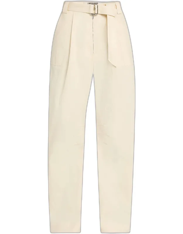 Patch-pocket Barrel-leg Trousers