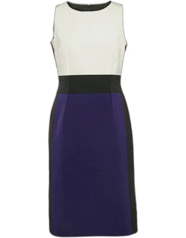 Paule Ka Multicolor Synthetic Color-block Dress, Lightweight And Comfortable