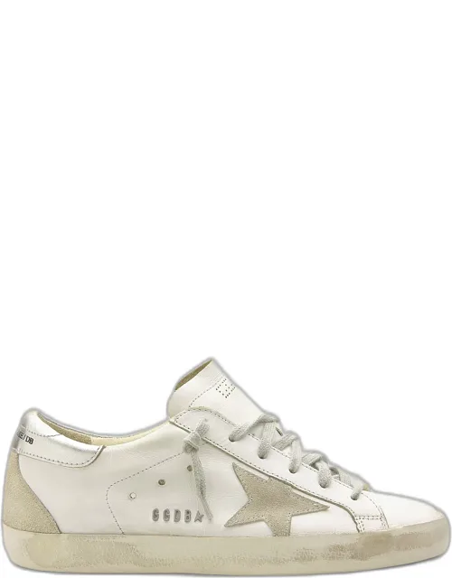 Superstar Mixed Leather Sneakers With Suede And Metallic Trim