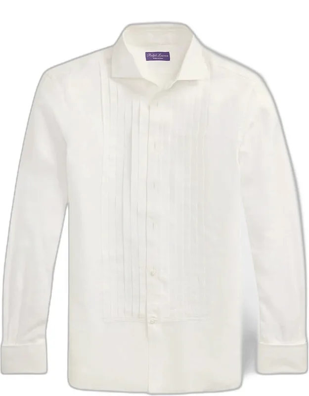 Nm X French Cuff Linen Tuxedo Shirt