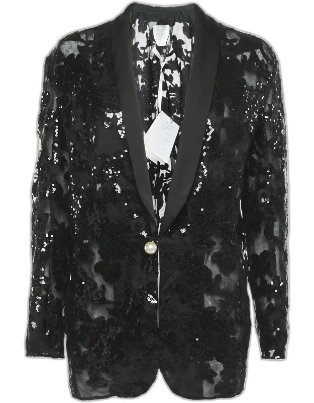 Sequin Embellished Tulle Blazer