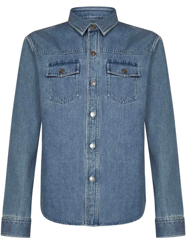 Shirt With Pointed Collar And Buttoned Cuffs