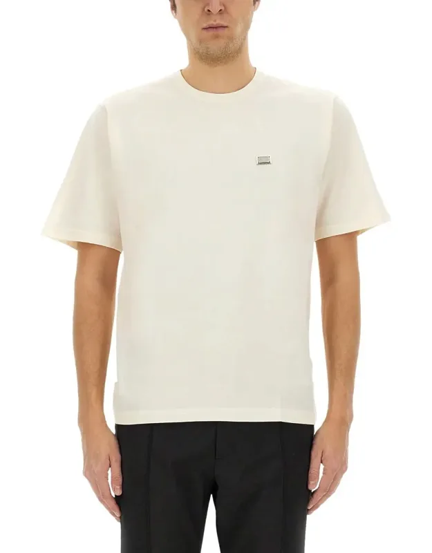 Cotton T-shirt With Plaque