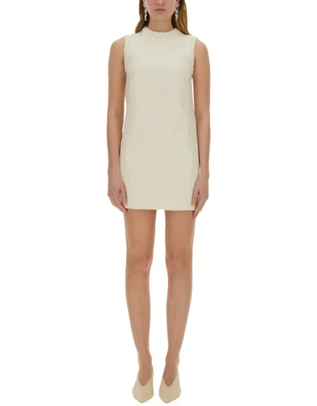 Boucle Mini Dress With Pearls