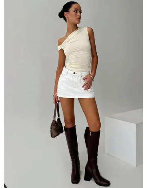 Nicolina Low Rise Denim Mini Skirt