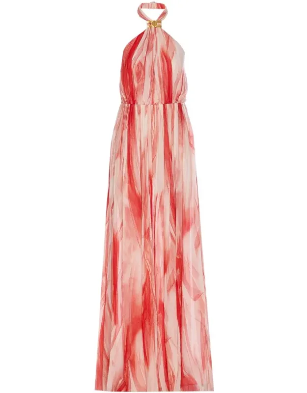 Dress With Zip Closure And Halter Neck