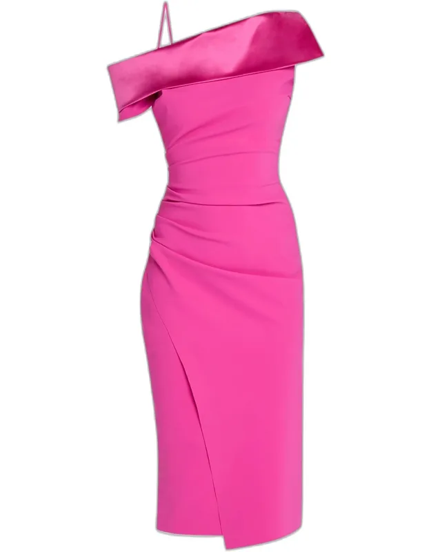 Ruched One-shoulder Dress