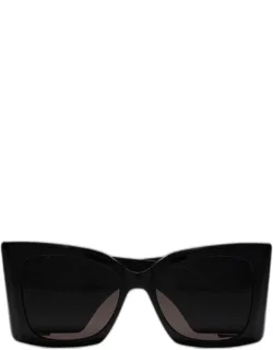Saint Laurent Sl M119 Blaze Rectangular Sunglasses Acetate Frame Polarised Lens Cassandre Logo