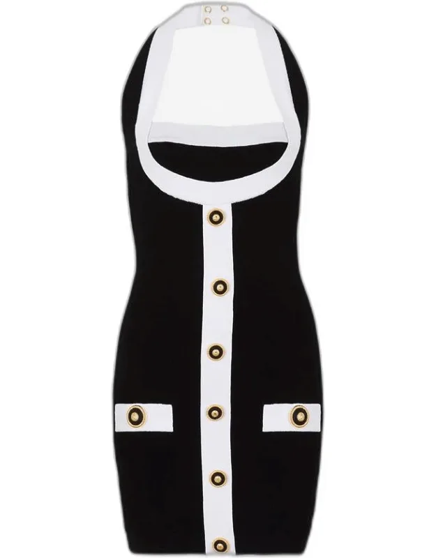 Contrast Knit Dress