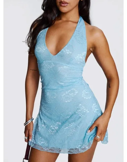 Lace Halter Mini Dress