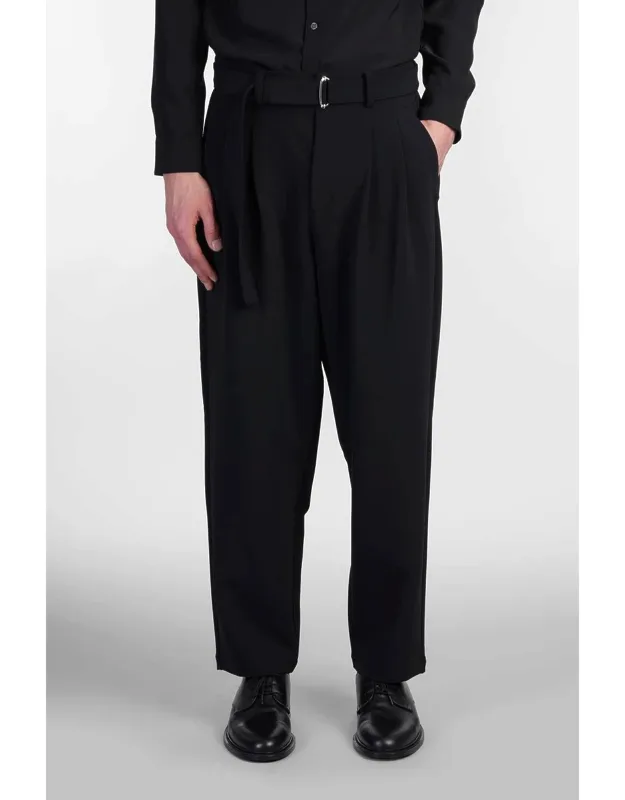 Pants With Frontal Closure And Belt Waist