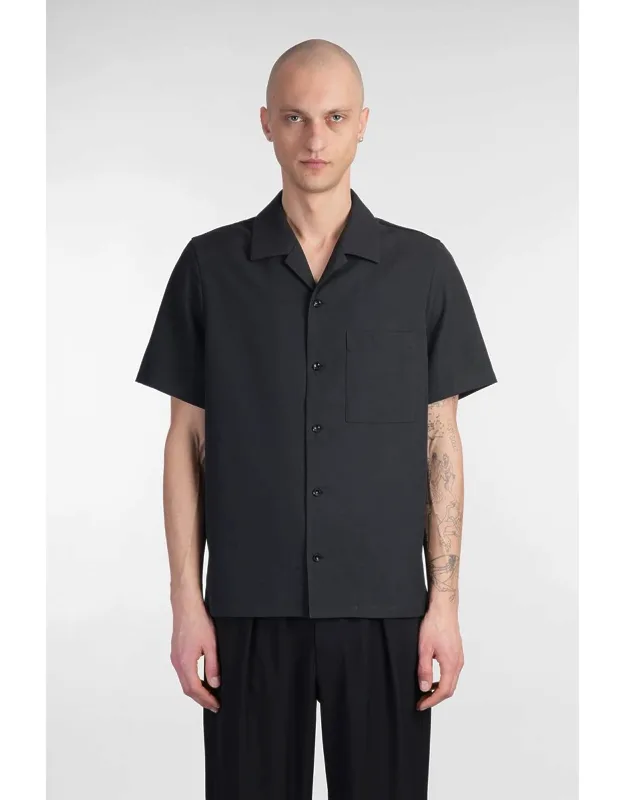 Attachment Shirt, Bowling Neck, Short Sleeves