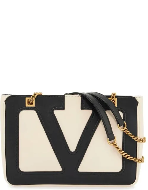 Small Bicolor Tote With Mixed Handles