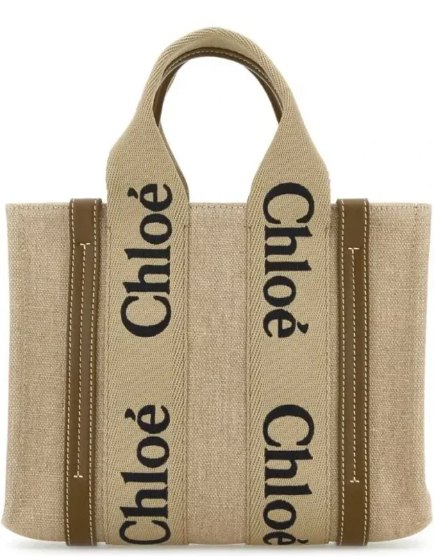 Small Woody Linen Tote Bag
